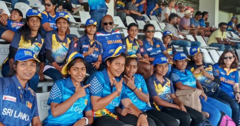 Group of girls at the cricket